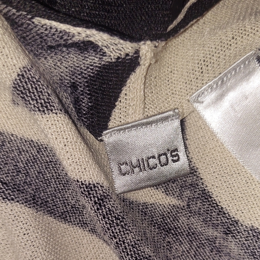 Chico's Black and White Zebra Print Cardigan Sweater - Picture 6 of 7
